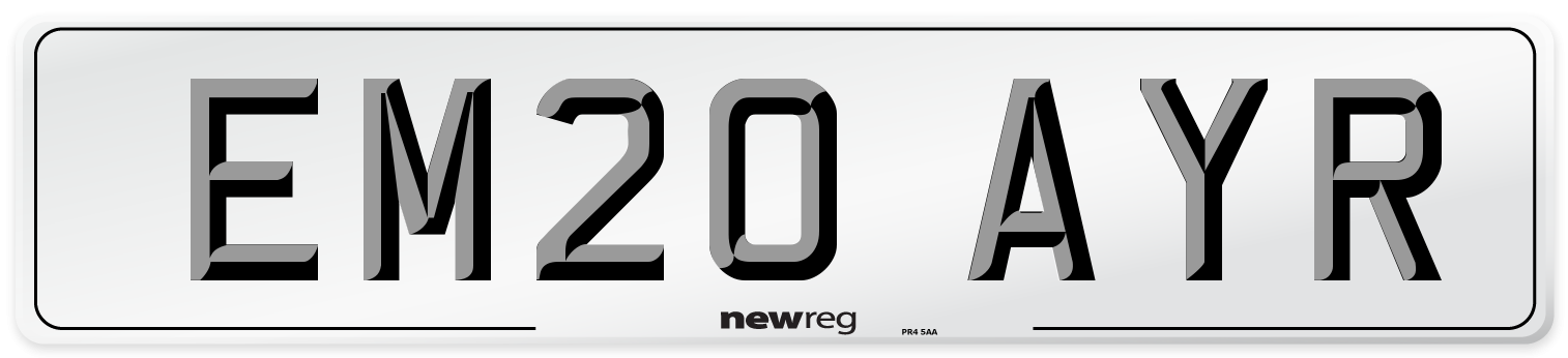 EM20 AYR Number Plate from New Reg